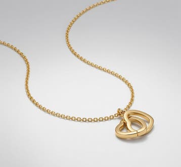 Goud-Stijl Vergulde Verbonden Hart Hanger Ketting, Sieraden, Tassen en Uiterlijk, Kettinghangers, Overige materialen, Nieuw, Ophalen of Verzenden