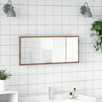 vidaXL Badkamerspiegel LED 100x8,5x37 cm bewerkt hout, Verzenden, Nieuw