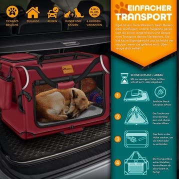 Hondenbox - transportbox hond - opvouwbaar- maat L 70 x 52, Verzenden, Nieuw