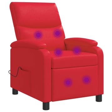 vidaXL Massage Recliner Rood Kunstleer, Verzenden, Nieuw