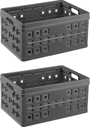 Sunware Square Vouwkrat Antraciet 32 liter 49x36xH24.5cm Set, Ophalen of Verzenden, Nieuw