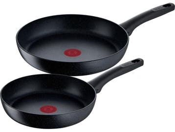 Tefal Black Stone - Koekenpannenset - Ø 24/28 cm - Aluminium, Verzenden, Zo goed als nieuw
