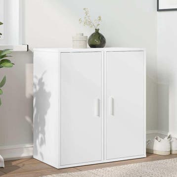 vidaXL Schoenenkasten 2 st 32x35x70 cm bewerkt hout wit, Verzenden, Nieuw