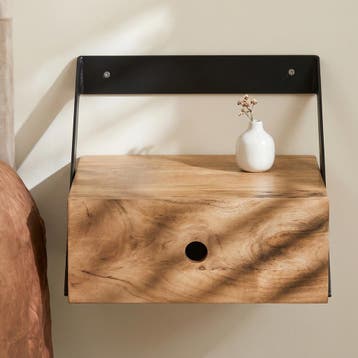 *WOONWINKEL* Hangend Nachtkastje Hout En Metaal (set Van 2), Huis en Inrichting, Slaapkamer | Nachtkastjes, Verzenden, Nieuw