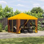 vidaXL Prieel 3 x 3 m Geel Polyester en staal 190 gsm, Verzenden, Nieuw