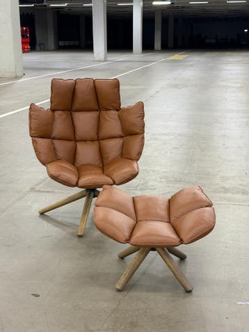 BB Italia Husk fauteuil | SHOWMODEL, 75 tot 100 cm, Ophalen of Verzenden, Zo goed als nieuw, Metaal