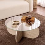 Asir 668NRD1106 Salontafel Travertijn Van 129 Voor 79, 50 tot 100 cm, Rond, Nieuw, Minder dan 50 cm