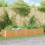 vidaXL Verhoogde plantenbak Licht Bruin 320 x 80 x 45 cm, Verzenden, Nieuw, Metaal, 60 tot 100 cm