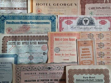 Document - 19 Historische aandelen beroemde hotels,