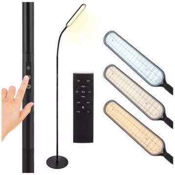 Izoxis Zwarte LED vloerlamp 180 cm met dimmer, afstandsbe..., Ophalen of Verzenden, Nieuw