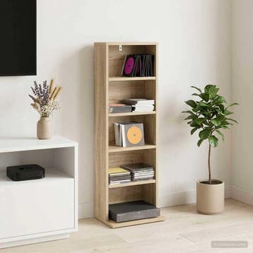 vidaXL CD Kast Sonoma Eiken 33 x 23,5 x 97,5 cm Bewerkt hout, Verzenden, Nieuw
