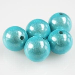 20 stuks Miracle/3-D kraal rond 6 mm gat: c.a. 1,5mm Aqua..., Ophalen of Verzenden, Nieuw, Kraal
