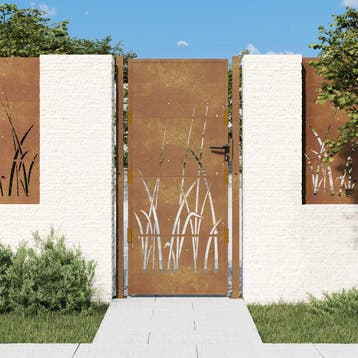 vidaXL Poort grasontwerp 100x175 cm cortenstaal, Verzenden, Nieuw
