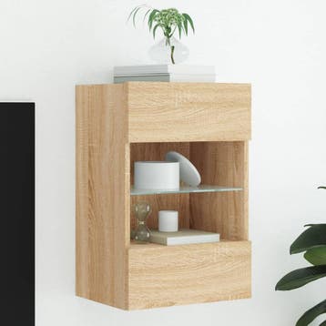 vidaXL Tv-wandmeubel met LED-verlichting 40x30x60,5 cm, Huis en Inrichting, Kasten | Televisiemeubels, Verzenden, Nieuw, Overige houtsoorten