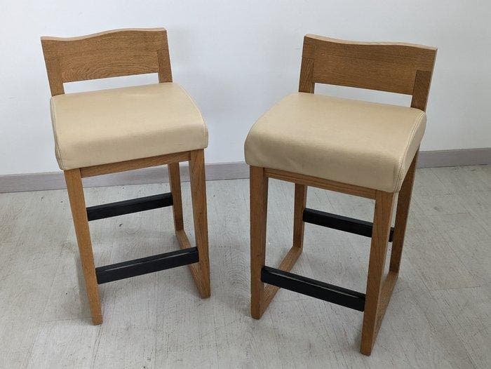 Riva - Terry Dwan - Kruk (2) - Dino - Hout, Leder, Antiek en Kunst, Kunst | Designobjecten