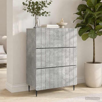 vidaXL Ladenkast 66 x 34,5 x 92 cm Bewerkt hout Betongrijs, Verzenden, Nieuw