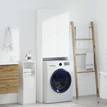 Opbergkast Wasmachine - Wit - 190cm | Laatste Stuk!, Huis en Inrichting, Ophalen of Verzenden, Zo goed als nieuw