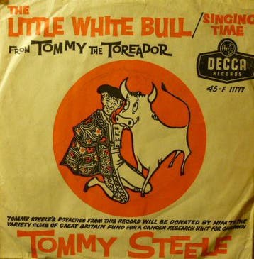 vinyl single 7 inch - Tommy Steele - Little White Bull, Verzenden, Zo goed als nieuw, 7 inch, Pop