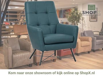 Leren fauteuil Proud - Toledo Whale (blauw/grijs), Nieuw, Ophalen of Verzenden, 75 tot 100 cm, Industrieel, Modern