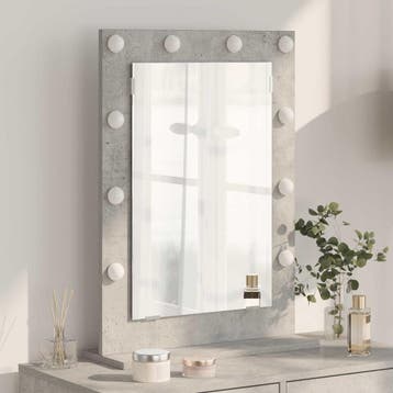 vidaXL Schmink Spiegel Rechthoekig Beton Grijs 70 x 50 x 18, Huis en Inrichting, Woonaccessoires | Spiegels, Verzenden, Nieuw