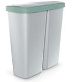 Afvalbak Duo 50 Liter grijs/groen afmeting 55x25x57cm, Verzenden, Nieuw