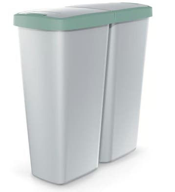 Afvalbak Duo 50 Liter grijs/groen afmeting 55x25x57cm, Verzenden, Nieuw