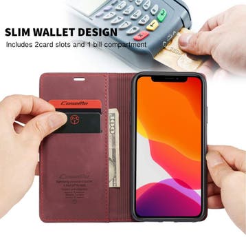 CaseMe book case leer - Apple iPhone 11 Pro Max - rood, Verzenden, Nieuw