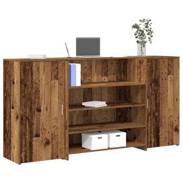 vidaXL Receptiebalie 200x50x103,5 cm bewerkt hout oud, Verzenden