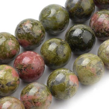 10 x edelsteen kraal unakite 6mm gat: 1mm (Edelsteen kralen), Ophalen of Verzenden, Nieuw, Kraal