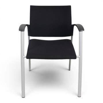 vdm. 1602 vergaderstoel, zwart-aluminium, Ophalen of Verzenden, Gebruikt, Zwart