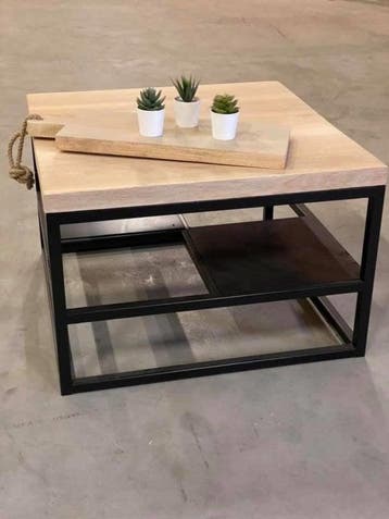 Houten salontafel vierkant - 4cm dik eiken, Verzenden, Nieuw