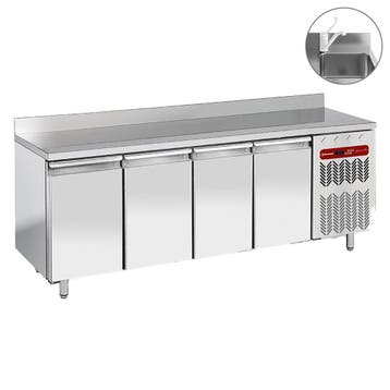 Geventileerde koeltafel "muraal", 4 deuren GN 1/1, met spoel, Verzenden, Nieuw in verpakking, Koelen en Vriezen
