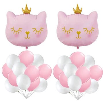 Fancy Cat roze goud wit 26-delig ballon pakket, Dieren en Toebehoren, Verzenden, Nieuw