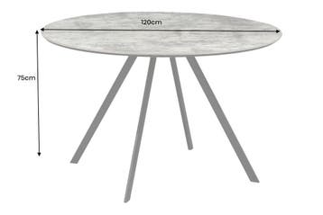Eettafel ATELIER 120 cm rond, grijze steenlook met zwarte, Huis en Inrichting, Tafels | Eettafels, Ophalen of Verzenden, Nieuw