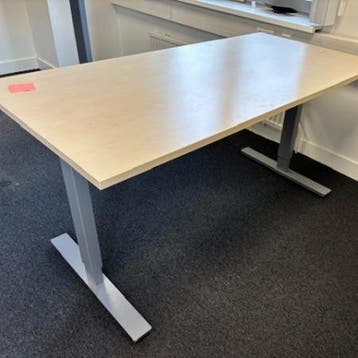 (MDK-107251) Zit-sta slingerbureau 160x80 cm, zilver onde..., Ophalen of Verzenden, Gebruikt