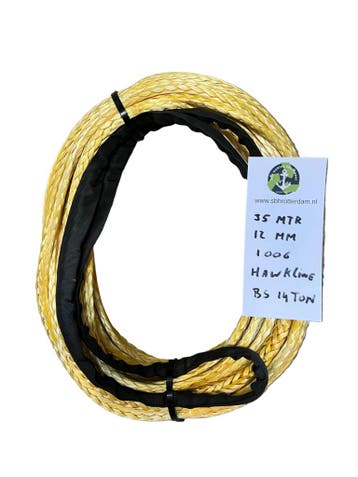 Hawk-Line Touw HMPE 35MTR 12MM 14Ton 1 bekleed Oog NIEUW!..., Verzenden, Nieuw
