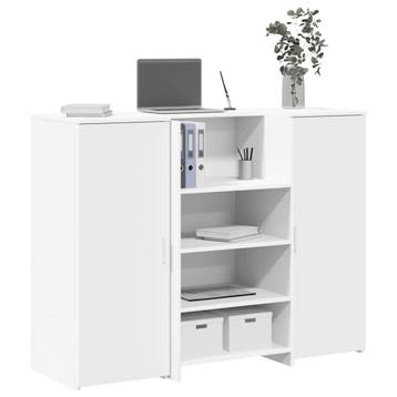 vidaXL Receptiebalie 135x50x103,5 cm bewerkt hout wit, Verzenden, Nieuw