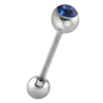 Fako Bijoux - Tongpiercing - Kristal - Donkerblauw, Verzenden, Nieuw