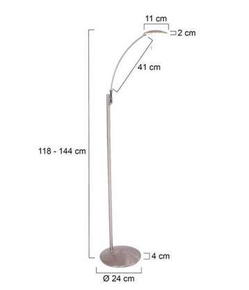 Steinhauer vloerlamp Zenith LED 7862ST 2de Kansje, Ophalen, Overige materialen, 100 tot 150 cm, Nieuw