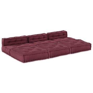 vidaXL Modulair Sofabet Stof Bordeaux 210 x 140 x 56 cm, Huis en Inrichting, Woonaccessoires | Kussens, Verzenden, Nieuw, Rood