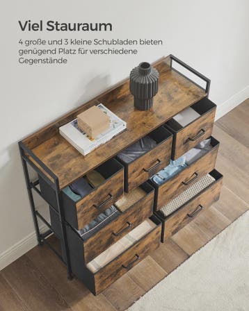 Industrieel Dressoir met 7 Lades en Metalen Frame - Rustiek, Huis en Inrichting, Kasten | Dressoirs, Verzenden, Nieuw