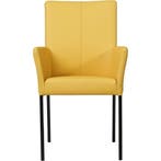 Leren eetkamerstoel Comfort met armleuning - Toledo Giallo, Ophalen of Verzenden, Nieuw, Leer, Modern