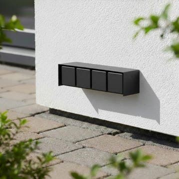 Buiten Wandstopcontact 4 Zwart Decoratie Buitenstopcontact, Zwart, Overige materialen, Verzenden, Nieuw