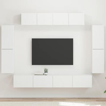 vidaXL TV-kast 8 st Wit, Minder dan 50 cm, Verzenden, Nieuw, Minder dan 100 cm
