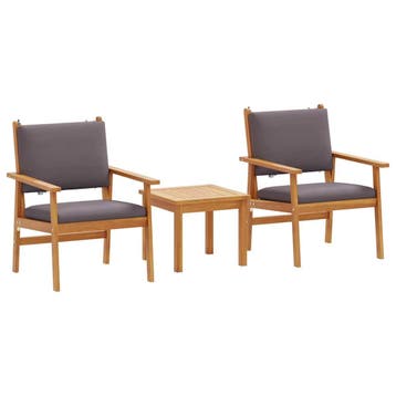vidaXL Tuinbankenset 3 st 2-Aantal zitplaatsen Antraciet, Tuin en Terras, Tuinsets en Loungesets, Verzenden, Nieuw, 3 zitplaatsen