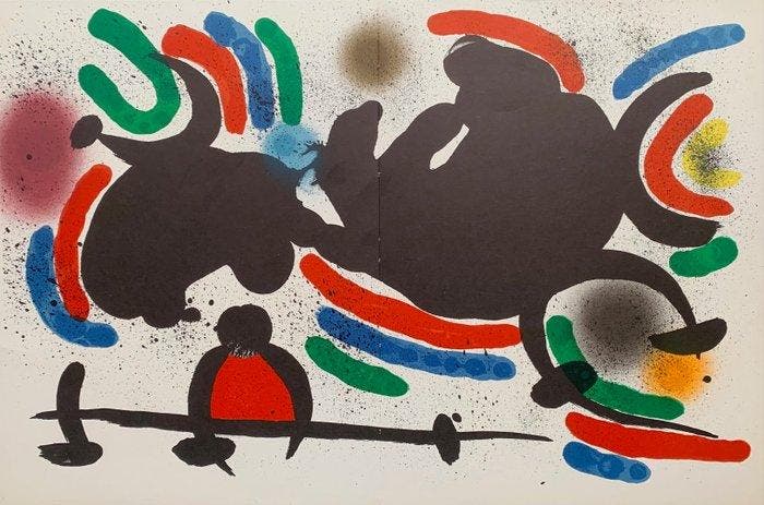 Joan Miro (1893-1983) - Litografia Original IV - 51 x 33,5, Antiek en Kunst, Antiek | Overige Antiek