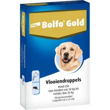 Bolfo Gold Hond 250 - 4 Pipetten (Vlooien - Teken)