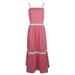 Verysimple • rood wit geblokte maxi jurk • S (IT42), Kleding | Dames, Jurken, Verzenden, Verysimple, Nieuw, Maat 36 (S)