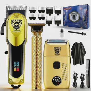 LARGNER 3-in-1 Professionele Barbershop Set: Trimmer, Scheer