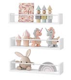 Set van 3 Wandplanken – Zwevend MDF Wit met IJzeren Steun (, Verzenden, Nieuw
